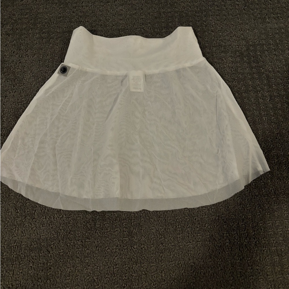 Girls' White Layered Tulle Skirt with Soft Waistband